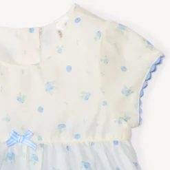 Robe effet à manches courtes 2-en-1 imprimée myrtilles pour bébé fille