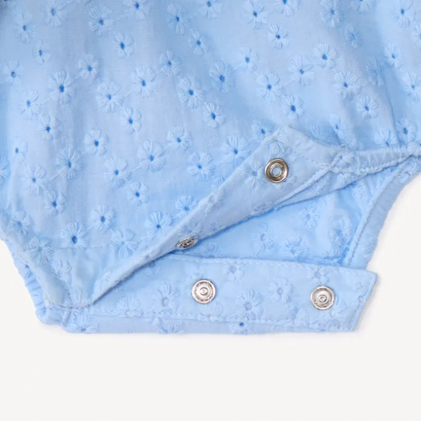 Robe effet à manches courtes 2-en-1 imprimée myrtilles pour bébé fille