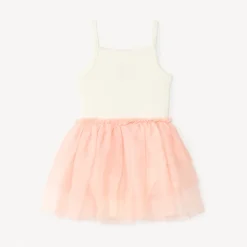Robe 2-en-1 avec tutu et print cœur pour bébé fille