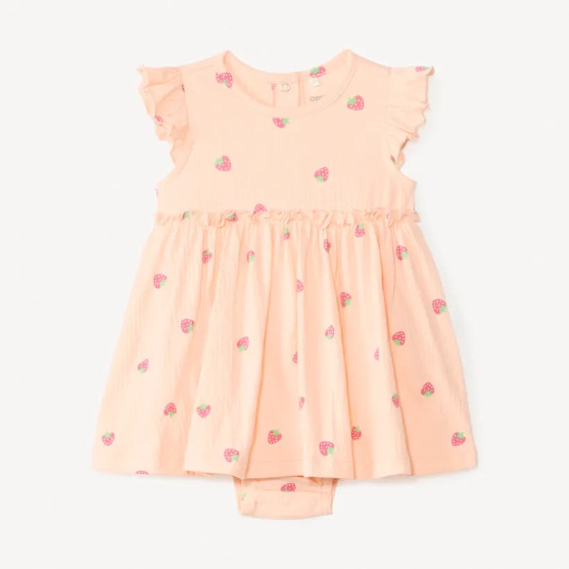 Robe 2-en-1 effet froissé avec imprimé fantaisie pour bébé fille