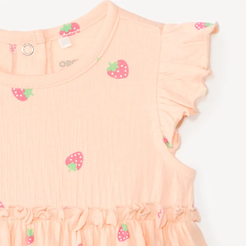 Robe 2-en-1 effet froissé avec imprimé fantaisie pour bébé fille