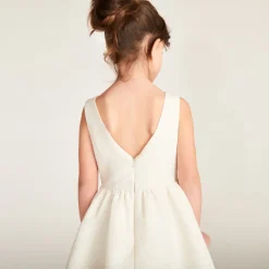 Robe en jacquard et tulle avec motifs floraux pour fille