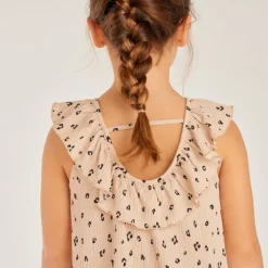 Robe en jersey fochette imprimé léopard pour fille