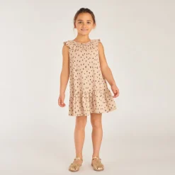 Robe en jersey fochette imprimé léopard pour fille