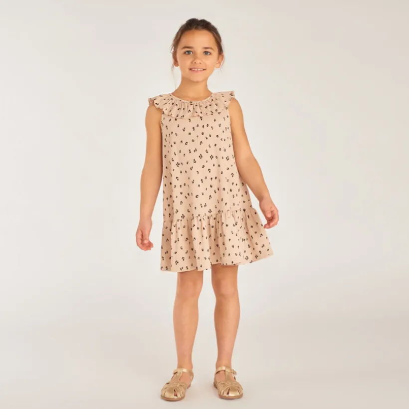 Robe en jersey fochette imprimé léopard pour fille