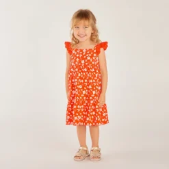 Robe en maille cloquée imprimé fleurs pour bébé fille