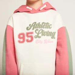 Robe en molleton à capuche effet colorblock pour fille