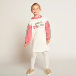 Robe en molleton à capuche effet colorblock pour fille
