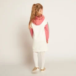 Robe en molleton à capuche effet colorblock pour fille