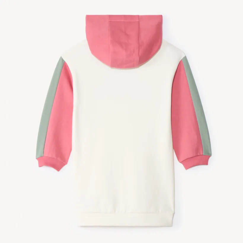 Robe en molleton à capuche effet colorblock pour fille