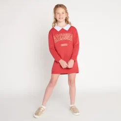 Robe en molleton fantaisie avec col chemise pour fille