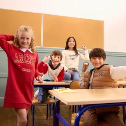 Robe en molleton fantaisie avec col chemise pour fille