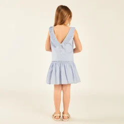 Robe en toile avec dos plongeant pour fille