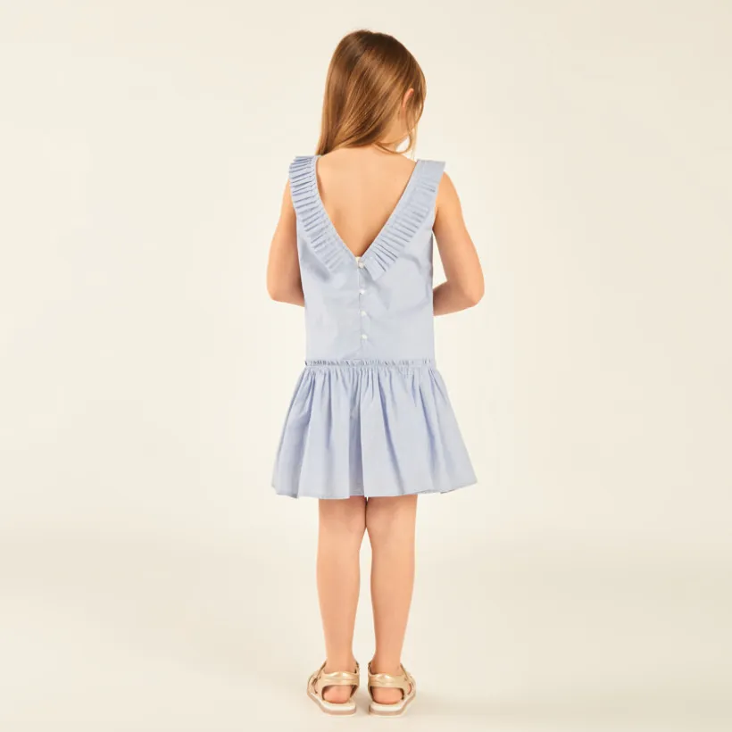 Robe en toile avec dos plongeant pour fille