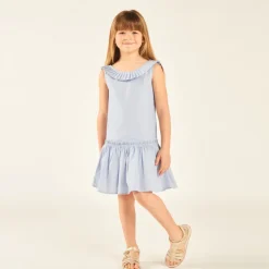 Robe en toile avec dos plongeant pour fille