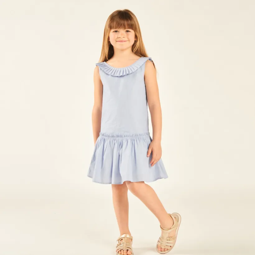 Robe en toile avec dos plongeant pour fille