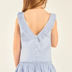 Robe en toile avec dos plongeant pour fille