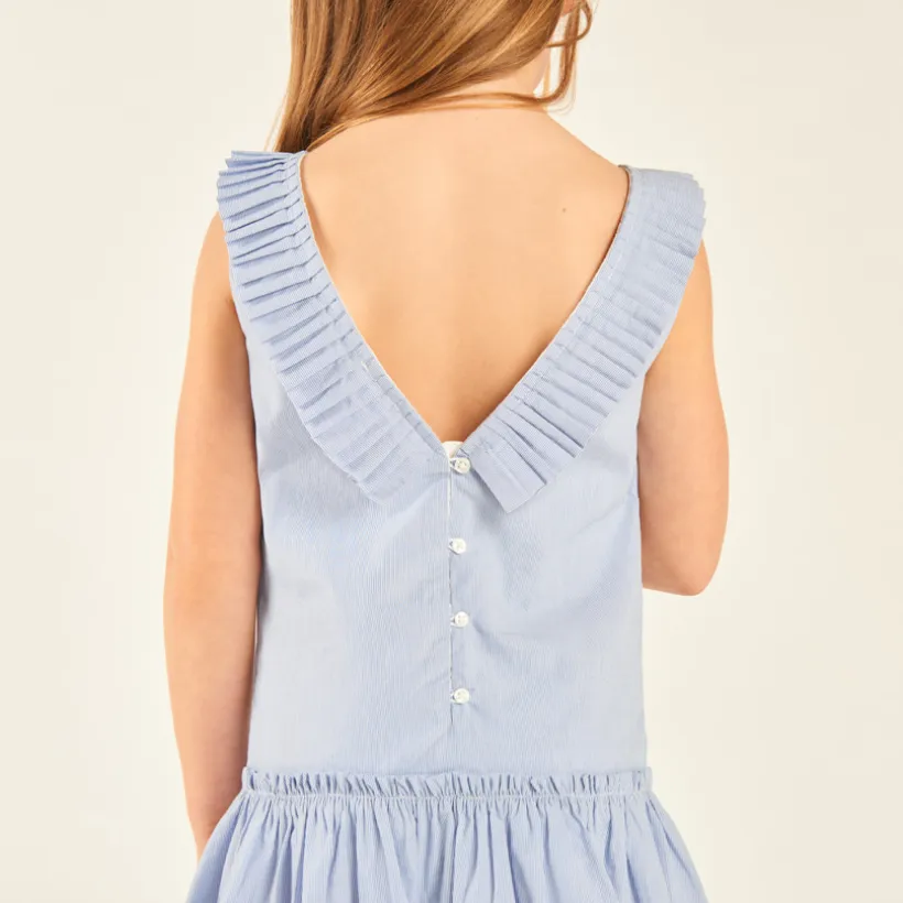 Robe en toile avec dos plongeant pour fille