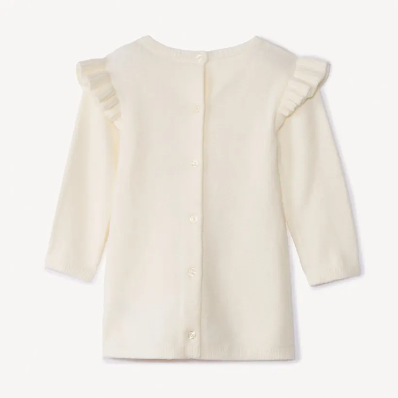 Robe en tricot fantaisie et broderie pour bébé fille