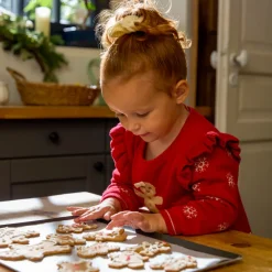 Robe en tricot jacquard motifs Noël pour bébé fille