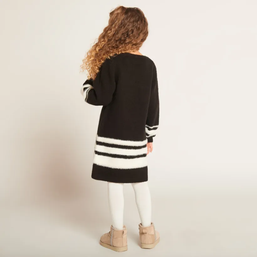 Robe en tricot motif étoile en sequins pour fille