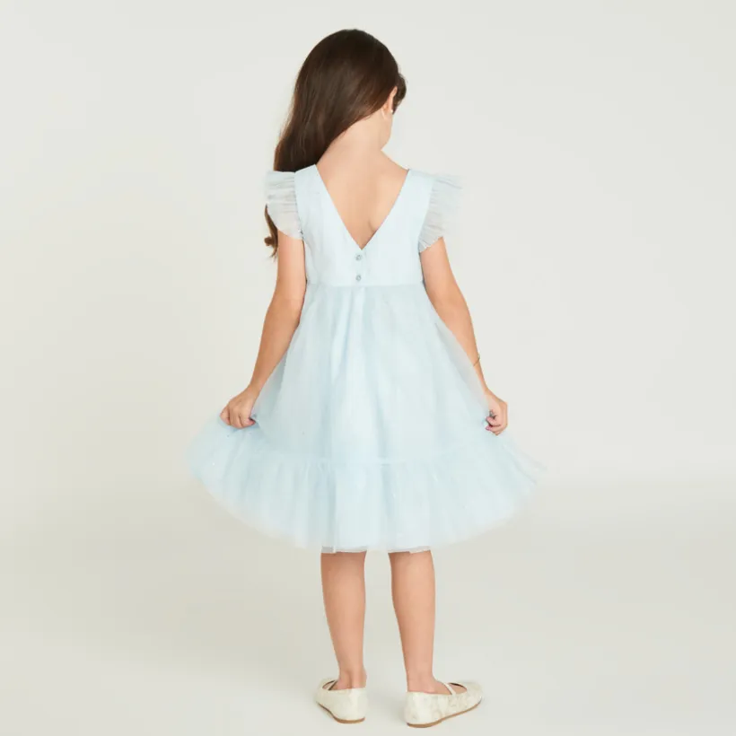 Robe en tulle pailletée uni pour fille