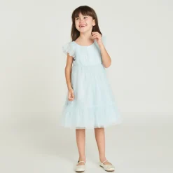 Robe en tulle pailletée uni pour fille