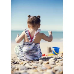 Robe imprimée à bretelles volantées pour bébé fille