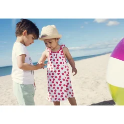 Robe imprimée à bretelles volantées pour bébé fille