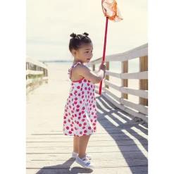 Robe imprimée à bretelles volantées pour bébé fille