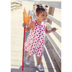 Robe imprimée à bretelles volantées pour bébé fille