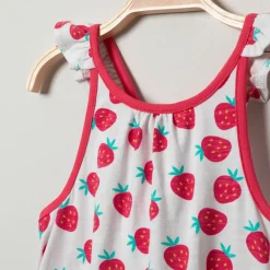 Robe imprimée à bretelles volantées pour bébé fille