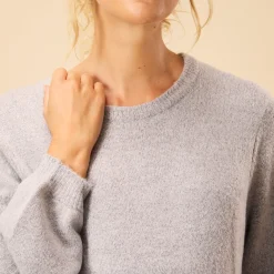 Robe longue en tricot uni pour femme