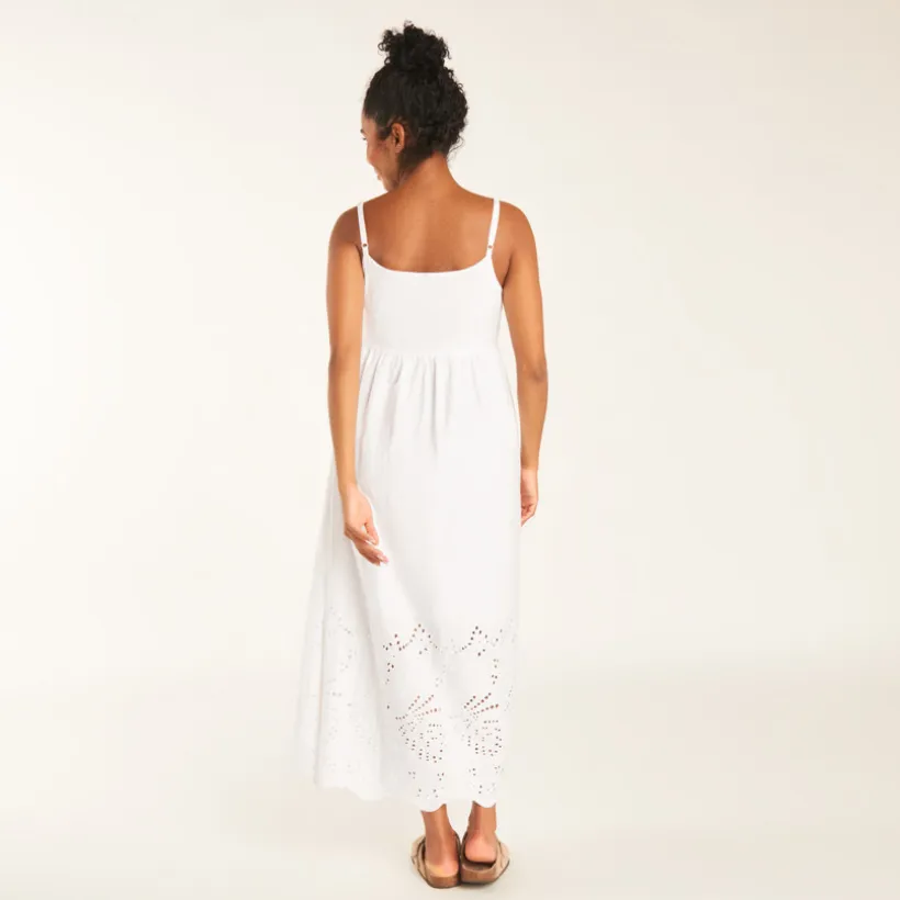 Robe longue en voile et broderie anglaise pour femme enceinte