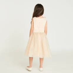 Robe à manches courte à froufrous pailletés pour fille