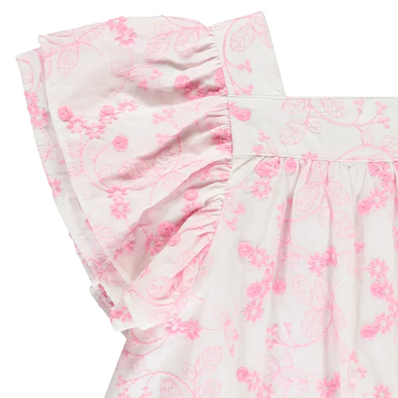 Robe manches courtes en broderie anglaise pour bébé fille
