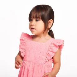 Robe manches courtes en broderie anglaise pour bébé fille