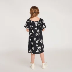 Robe manches courtes imprimée fleurie pour fille