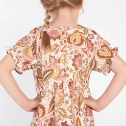 Robe manches courtes imprimé folklorique pour fille