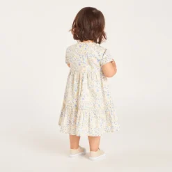 Robe manches courtes imprimé floral pour bébé fille