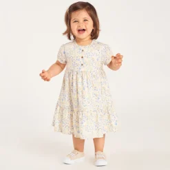 Robe manches courtes imprimé floral pour bébé fille