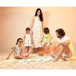 Robe à manches courtes imprimé fantaisie pour bébé fille