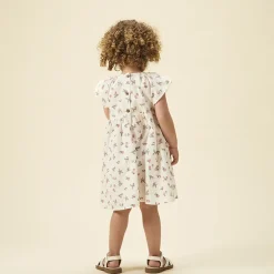 Robe manches courtes imprimé pêches pour bébé fille