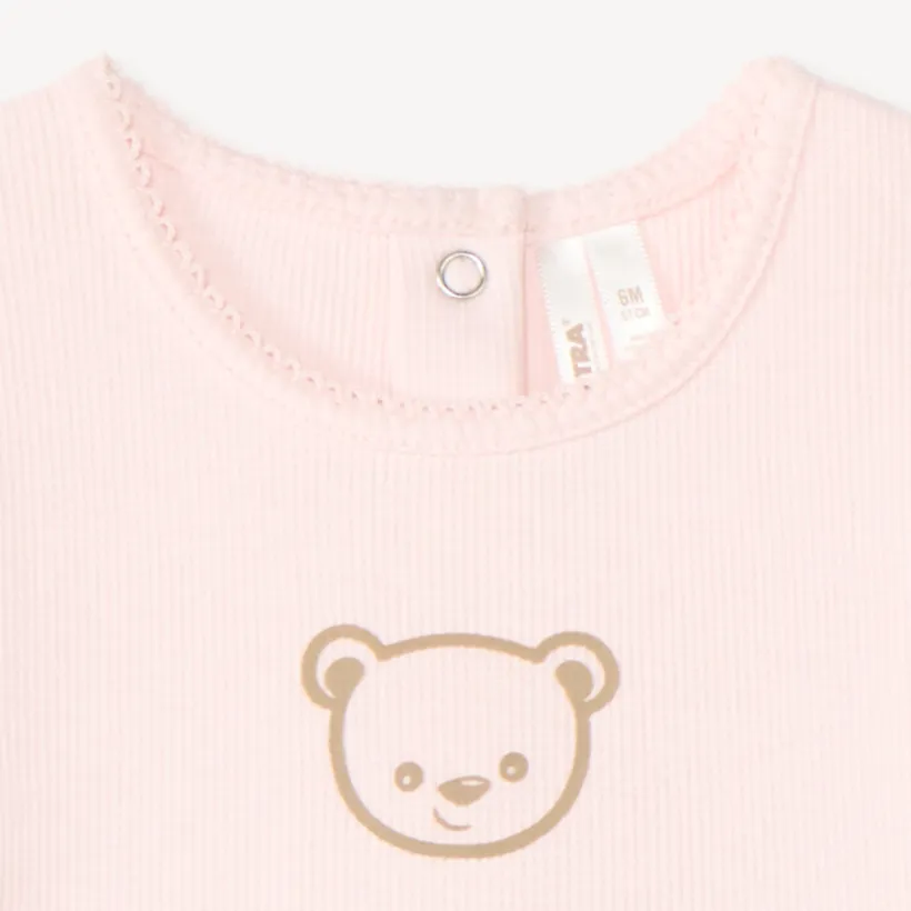 Robe manches longues bébé fille effet 2 en 1 avec body intégré