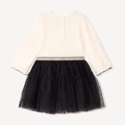 Robe manches longues effet 2 en 1 bi-matière pour bébé fille