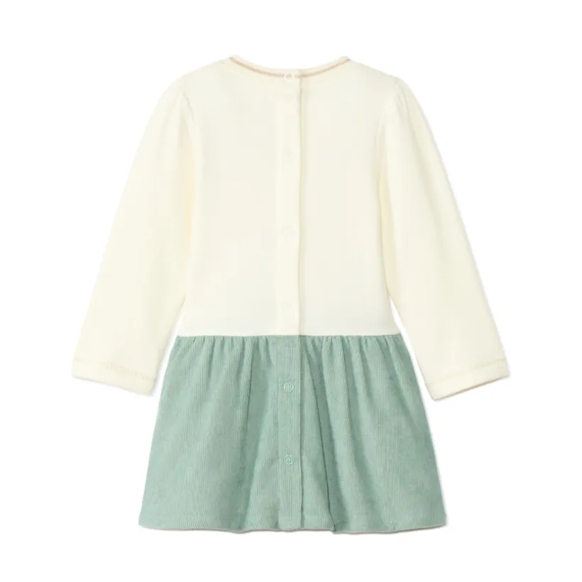 Robe manches longues effet 2 en 1 brodée pour bébé fille