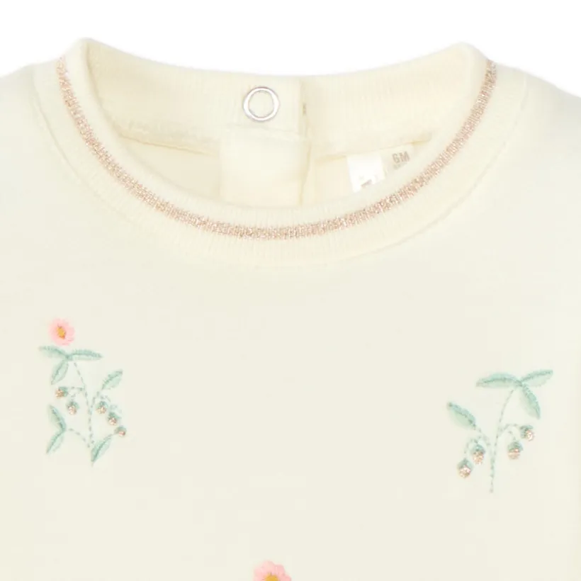 Robe manches longues effet 2 en 1 brodée pour bébé fille