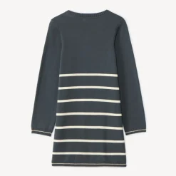 Robe manches longues en tricot rayé pour fille