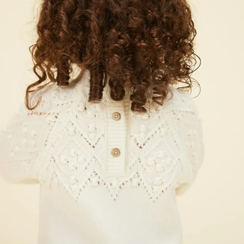 Robe manches longues en tricot uni pour bébé fille