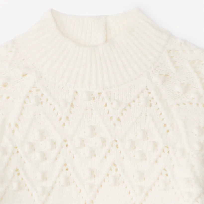 Robe manches longues en tricot uni pour bébé fille